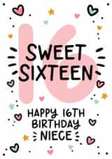 Cute 16th Birthday Card for Niece created by Lyndsay Moon