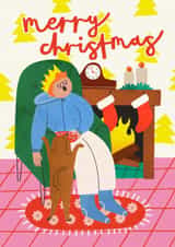 Cute Christmas Card - Christmas Nap - Dog created by AbiGoLucky