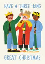 Funny Christmas Card - Three-King Great Christmas - Pun created by AbiGoLucky
