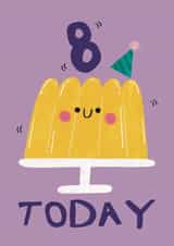 Cute 8th Birthday Card - Jelly - Party Hat created by Alice Mole Illustration