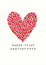 Classic Anniversary Card - 1st - Heart - Wedding Anniversary created by Chloë Turner