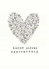 Classic Anniversary Card - 25th - Silver Wedding Anniversary created by Chloë Turner