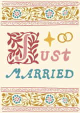 Pretty Wedding Card - Just Married - Floral Design created by URGHH Card Co.