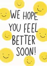 Group Get Well Soon Card, Cute Yellow Smiley Face Recovery Card created by @Hurray Haus