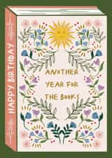 Pretty Birthday Card - Another Year For The Books - Floral Book Cover created by Not Today Tuesday