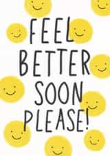 Cute Smiley Face Get Well Soon Card, Bright & Happy Recovery Card created by @Hurray Haus