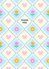 Pretty Thank You Card - Cute Floral Hearts created by Jessica Rachel Sharp