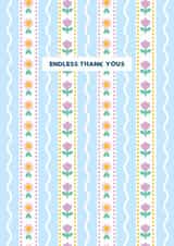 Cute thank you card for friend or loved one - floral colourful pretty created by Jessica Rachel Sharp