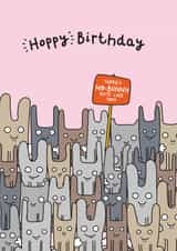Cute Bunnies Birthday Card - Hoppy Birthday Pun created by Twisted Haggis
