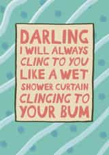 Cute and funny - anniversary card - one i love - shower curtain created by Pickled Prints