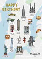 Fun NYC-themed birthday card created by That Little Map Shop