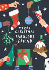 Classic Christmas Card - For A Fabulous Friends - Festive Drinks created by Rosanna Rossi