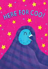 Cute Thinking Of You Or Get Well Pigeon Card For Loved One - Here For Coo! created by Bethany Evelyn