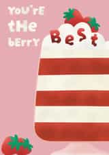 Cute Birthday Card for Friend or Mum - Punny Strawberry Panna Cotta Jelly created by Goody Layers Cards