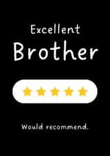 Funny Brother Birthday Card - Excellent Brother Review created by Sundiva Designs