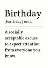 Funny Birthday Definition Card for Friend or Family created by Sundiva Designs