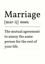 Funny Wedding Card - Marriage Definition created by Sundiva Designs