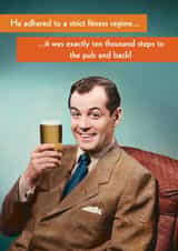 Funny Birthday Card - Fitness Regime - Pub Steps created by Quitting Hollywood
