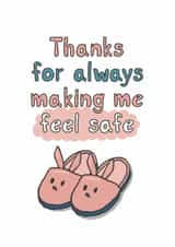 Thanks anniversary card - sentimental - feeling safe created by Giddy Kipper