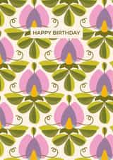 Arty Retro Sweetpea Birthday Card created by Taya Cosgrove