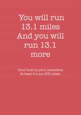 Marathon good luck card - 500 miles created by Two Three Five Design