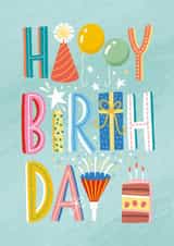 Classic Birthday Card - Party Typography created by Hanna Symonovych