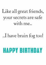 Funny Birthday Card - For Friend - Menopause - Brain Fog created by SABIVO Design by Sabina