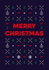 English, Merry Christmas, classic, cute Christmas pattern card for anyone. created by Pens & Pixels