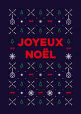 French, Joyeux noël, classic, cute Christmas pattern card for anyone. created by Pens & Pixels