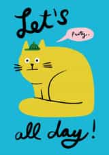 Funny Birthday Card - Grumpy Cat - Let's Party created by Au Contraire