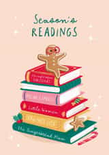 Cute Christmas Card - Gingerbread Man - Season's Readings - Books created by Painted Parasol Studio