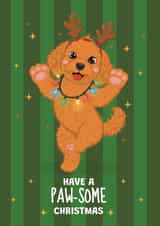 Cute Christmas Card - Festive Dog - Reindeer Antlers created by @Cupsie's Creations