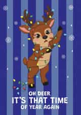 Cute Christmas Card - Oh Deer - Reindeer Pun created by @Cupsie's Creations