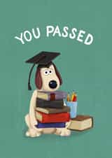 Wallace and Gromit - Gromit Exam Congratulations Card - You Passed created by Wallace & Gromit
