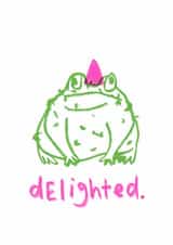 Funny Birthday Card - Delighted Toad - Grumpy created by Lucy Maggie Designs