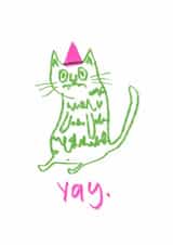 Funny Birthday Card - Sarcastic Cat - Yay created by Lucy Maggie Designs