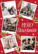 Personalised Christmas Photo Card created by Alice Griffiths Illustration - Classic Christmas Card - Polaroid Photos