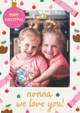 Personalised Christmas Photo Card created by The Pattern Press - Classic Christmas Card - For Nonna - We Love You