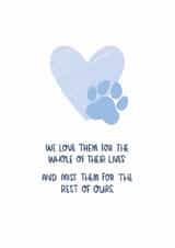Sweet pet loss sympathy card created by Hollie McManus Illustration