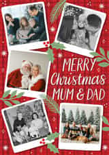 Personalised Christmas Photo Card created by Alice Griffiths Illustration - Classic Christmas Card - Mum And Dad - Polaroid Photos