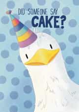 Funny Birthday Card- Did Someone Say Cake? - Seagull created by Pixiecraft