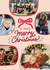 Personalised Christmas Photo Card created by Josie Gledhill - Classic Christmas Card - Very Merry - Bow