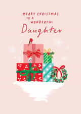 Classic Christmas Card - For Daughter - Presents created by Rosanna Rossi