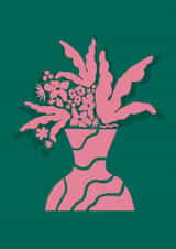 Arty Just Because Card - Pink & Green Florals created by marthamade