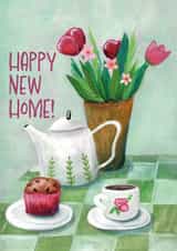 Arty New Home Card - Flowers - Cottage Core created by Monika & Doodle