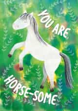 Arty Love & Friendship/Just Because Card - Horse - Pun created by Monika & Doodle