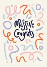 Classic Congratulations Card - Massive Congrats - Confetti created by Nicola Scott