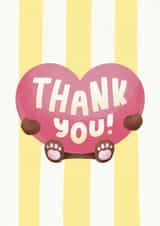Cute Thank You Card – Pink Heart – Sweet & Playful created by Marina Kromitsyna