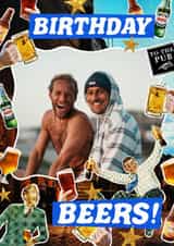 Personalised Birthday Photo Card created by Violet and Alfie - Arty Birthday Card - For him - Birthday Beers!