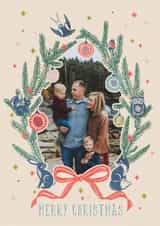 Personalised Christmas Photo Card created by THE PRINTED SQUARE STUDIO - Classic Christmas Card - Spruces - Woodland Animals